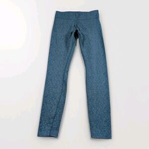 Pact Leggings Womens M Teal Wildflower Celestial Yoga Organic Cotton Full